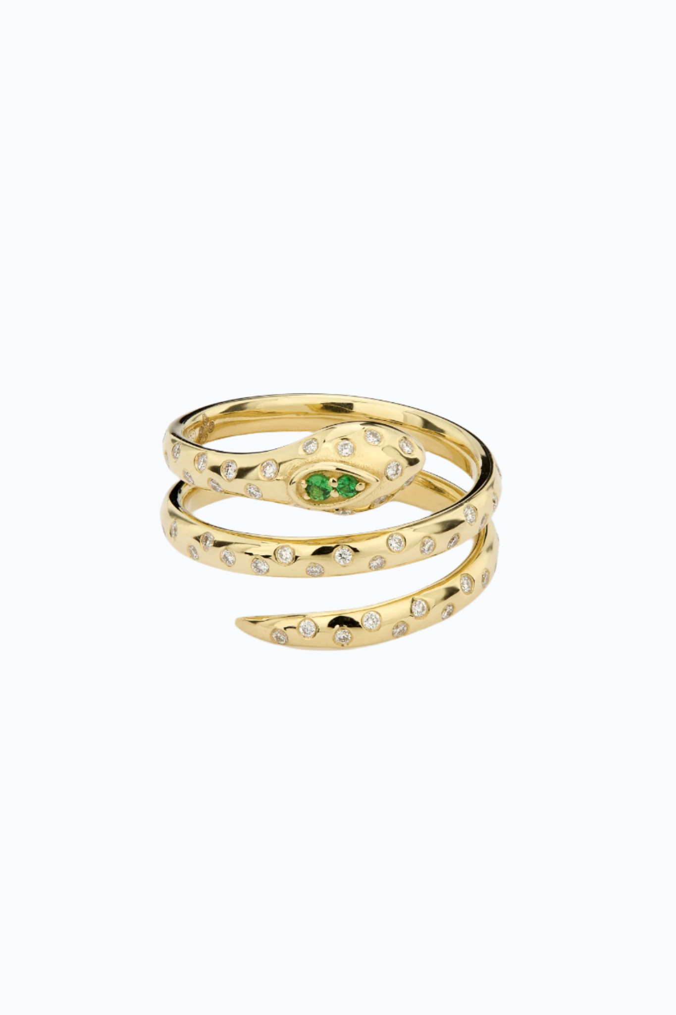 Spotted Diamonds Snake Ring Big Model
