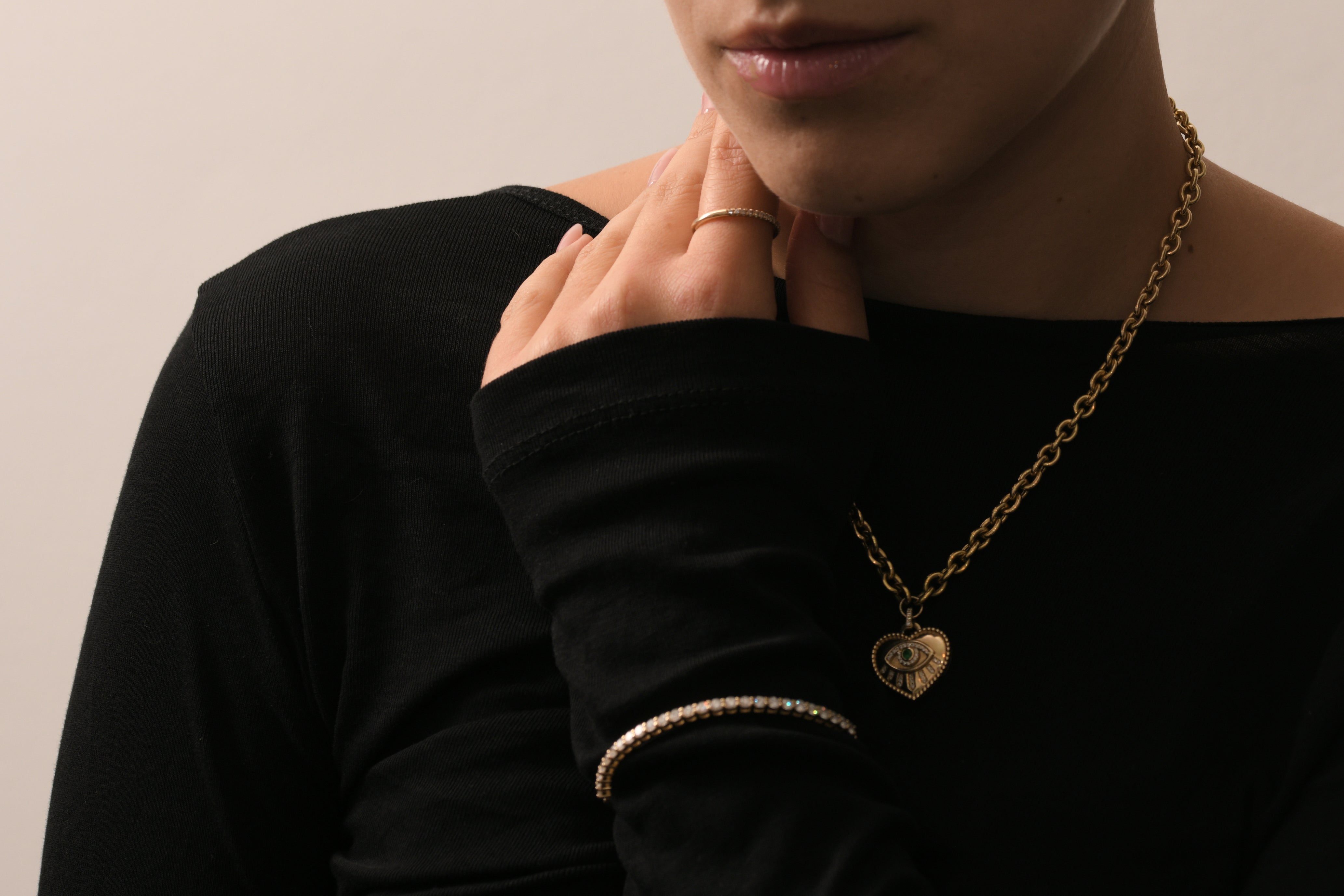 Eye Heart Link Necklace
