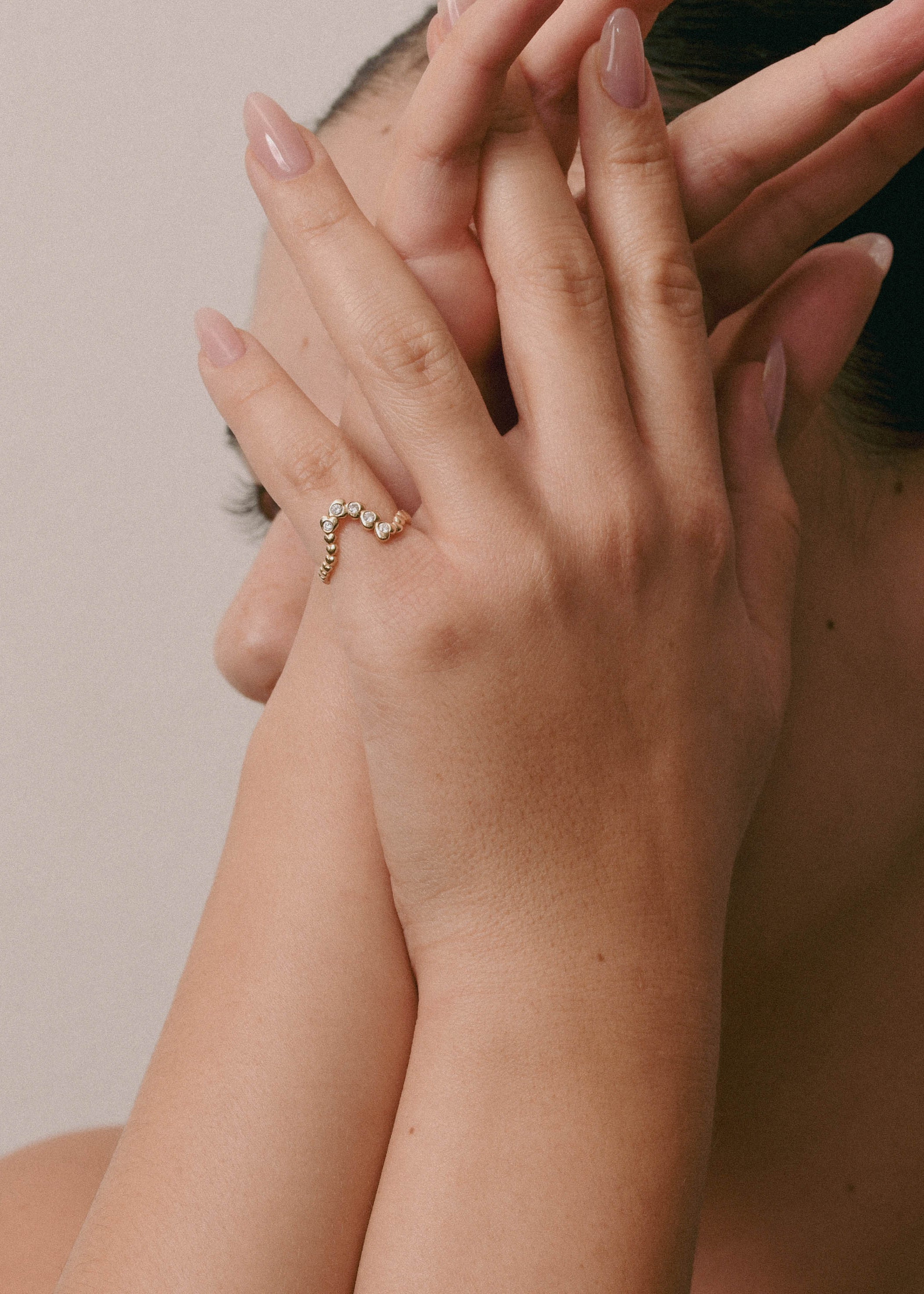 Diamonds Hearts Wave Ring