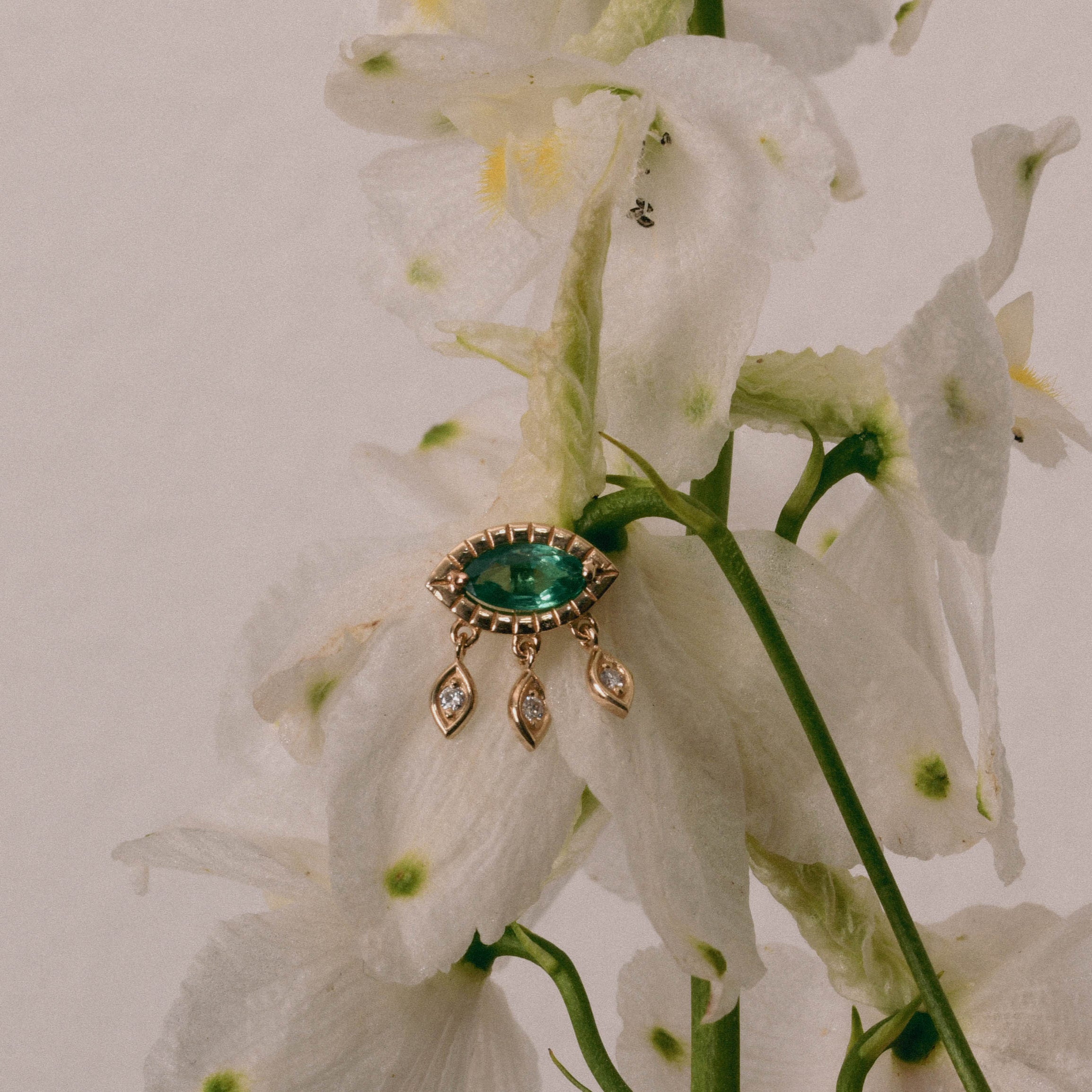 Emerald Marquise Drop Earring