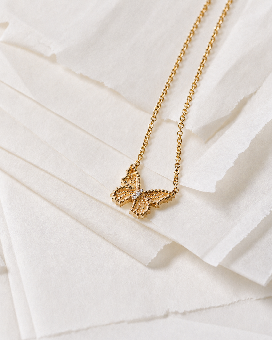Petite Diamond Butterfly Necklace