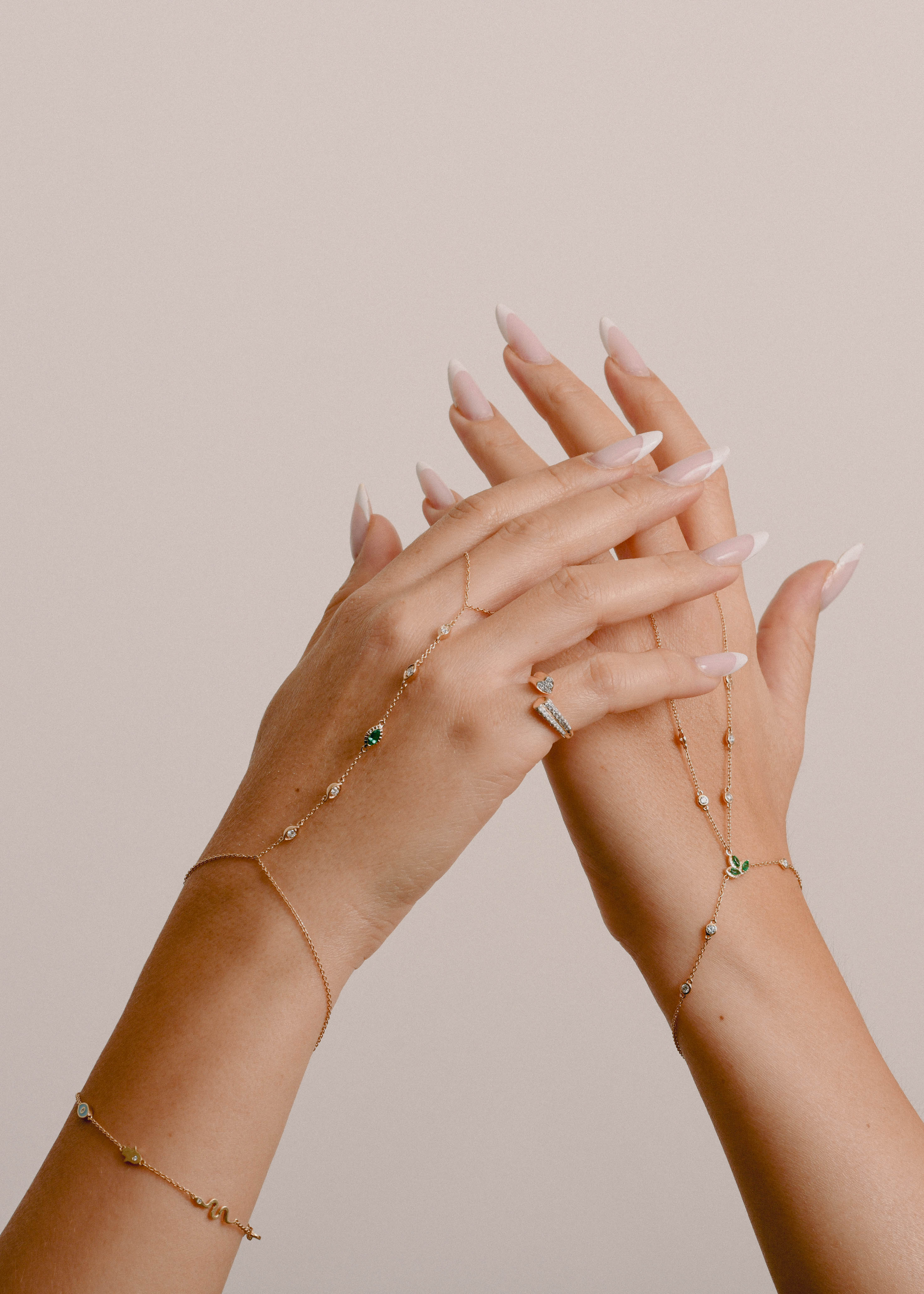 Emerald Marquise Drops Hand Chain