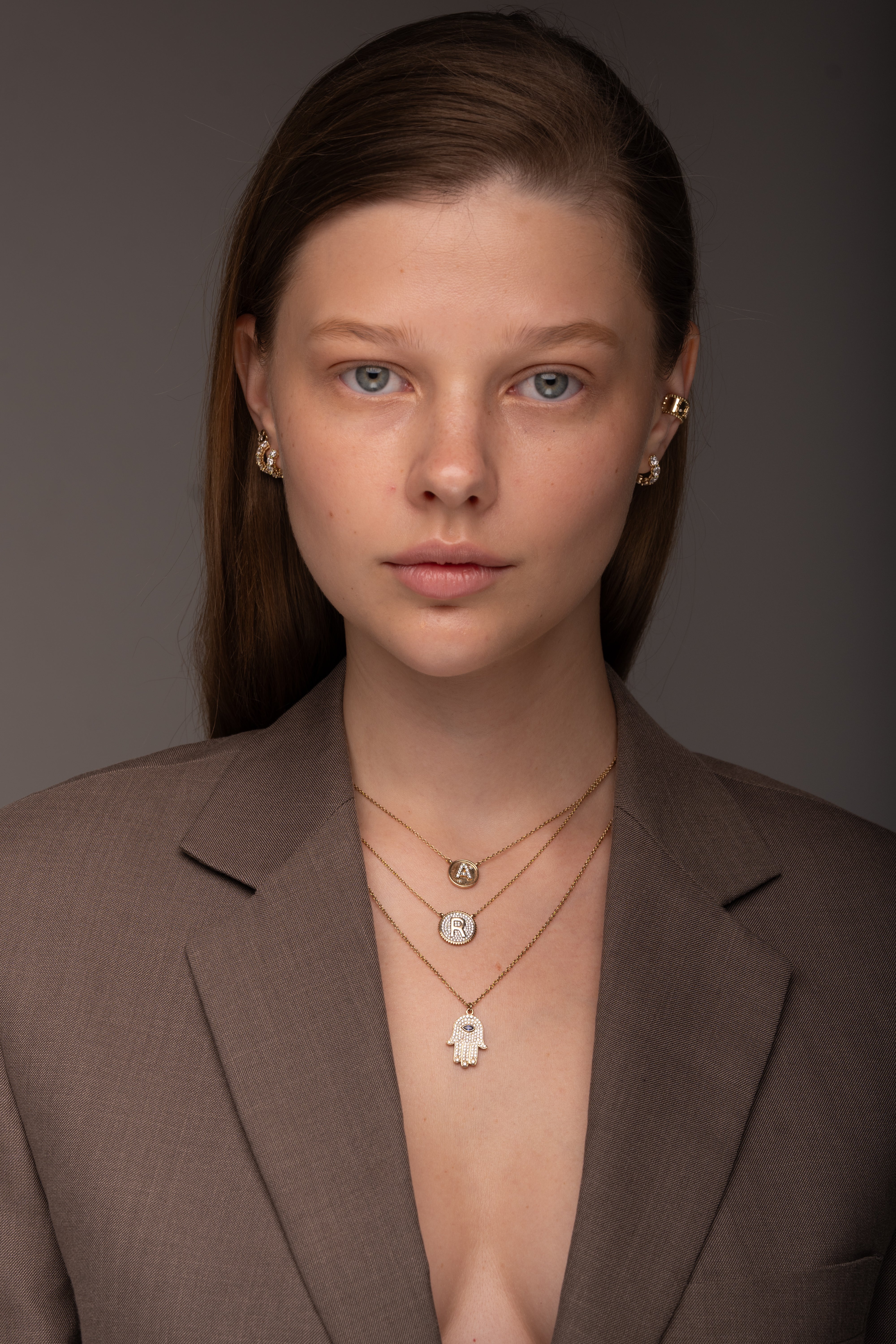 Hamsa Sapphire Diamond Necklace