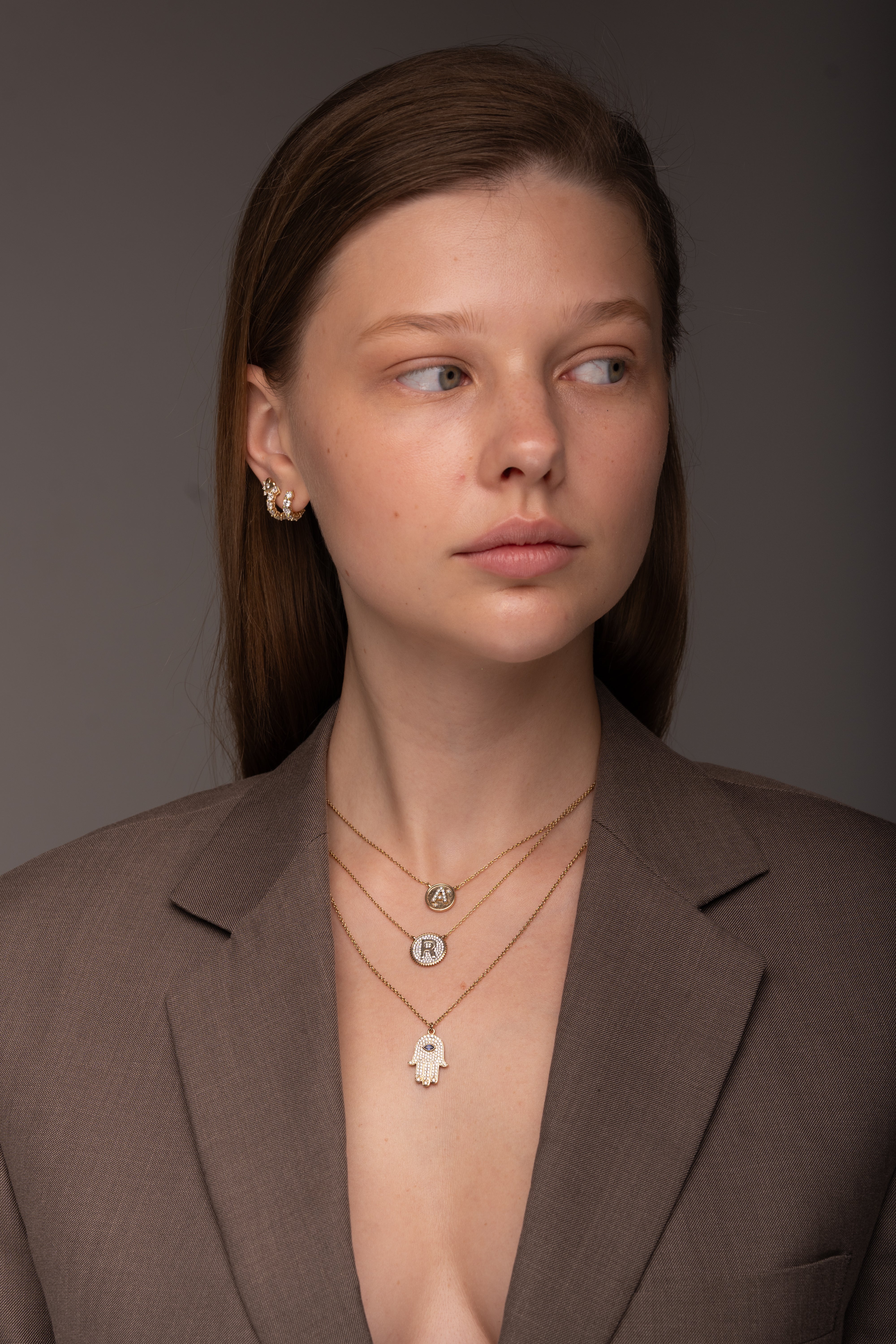 Diamond Initial Medallion Necklace