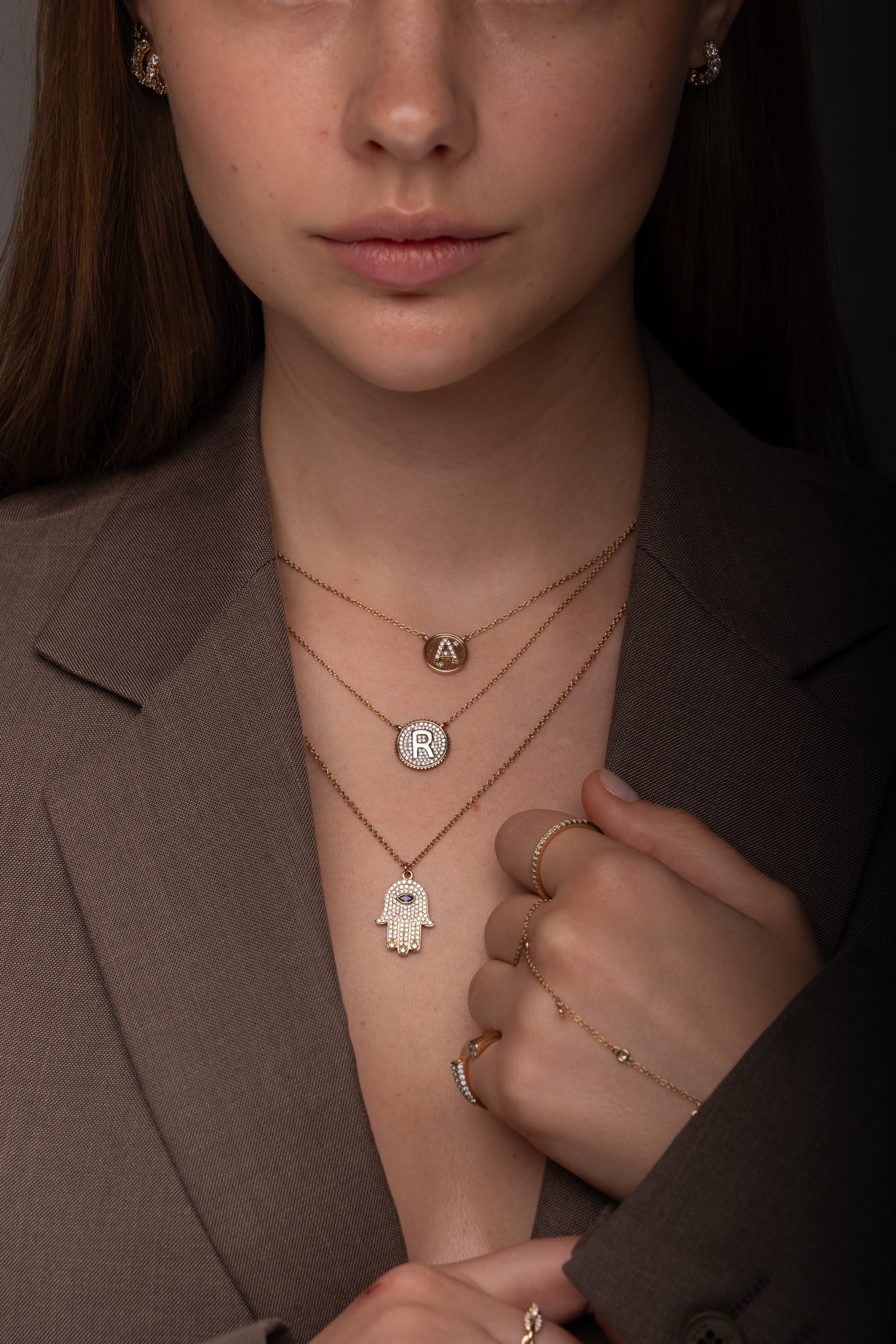 Diamond Initial Medallion Necklace