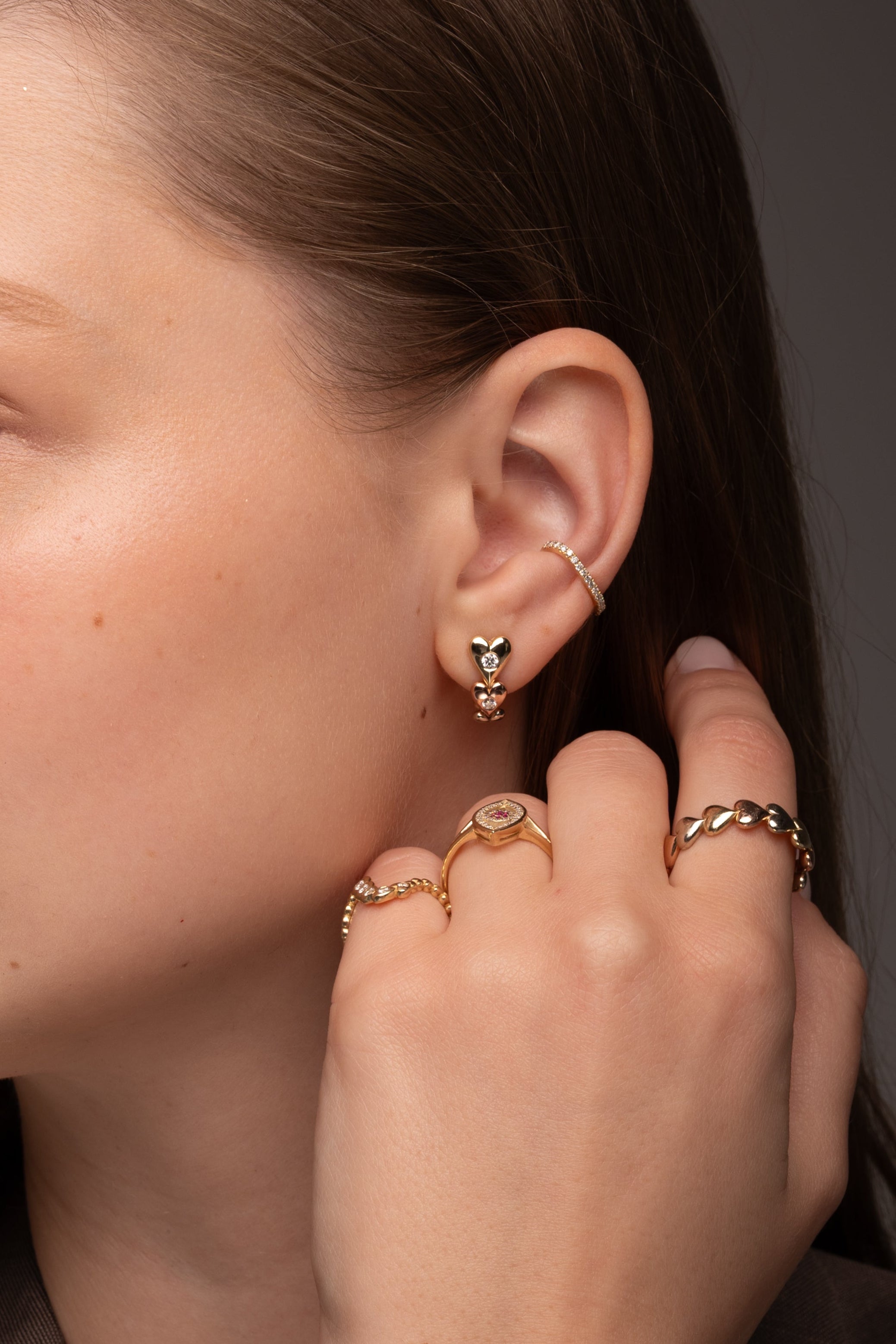 Trinity Hearts Earring